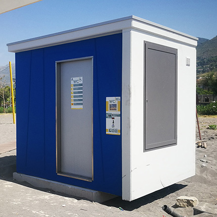 bagno pubblico di colore blu bagno pubblico autopulente